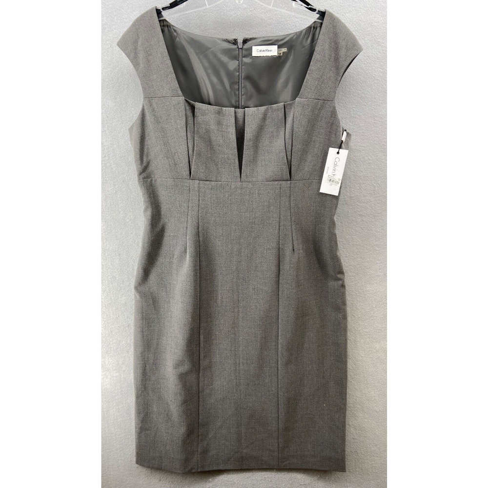 Calvin Klein Dress Womens Sz 14 Sleeveless Sheath Empire Waist CD9X1CP7 NWT